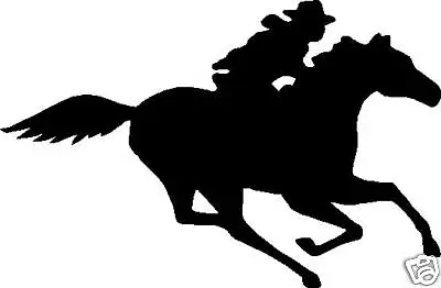 $2.75 • Buy Horse Rider Cowgirl Horse Float Trailer  Car Decal Sticker