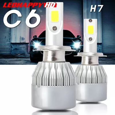 2PCS H7 COB LED Headlight Bulbs Kit High Low Beam 6000K 100W 20000LM High Power • $10.79