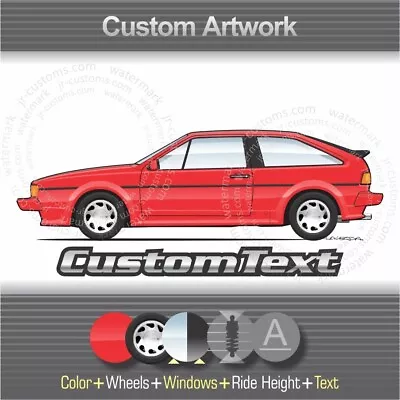 Custom 1984 85 86 88 89 1990 Volkswagen VW Scirocco MK2 GTX 16v Art For T-Shirt • $8.99