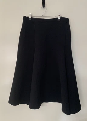 $99.95 • Buy Scanlan Theodore Crepe Knit Front Pleat Skirt Black Size Medium