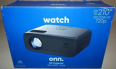 NEW ONN 720p 210  Screen Size HD Video Projector W/HDMI Cable 100096801 - Black • $57.99