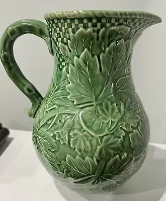 Bordallo Pinheiro LARGE 64-oz Pitcher RARE Vine Green Portugal~Cups Available • $35