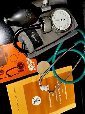 Tycos Blood Pressure Sphygmomanometer + Stethoscope & Documentation Instructions • $22.45