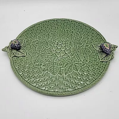 J Willfred Majolica Cheese Platter Grape Motif • $60