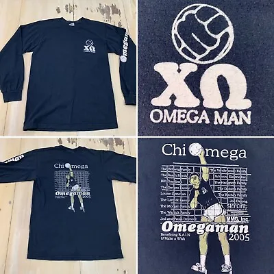 $15.99 • Buy CHI OMEGA MAN - 2005 Mizzou Navy Blue L/S Anvil T-shirt, Mens Adult SMALL