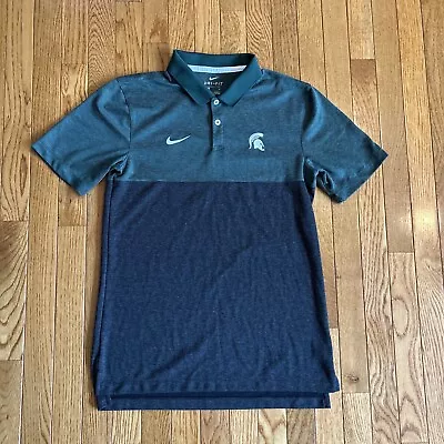 Nike Dri-Fit MSU Michigan State Spartans Logo Men’s Size Small Golf Polo Striped • $15.99