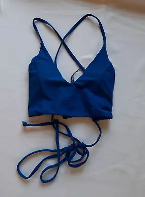 Zaful Womens Swim Top NEW Small Aqua Tie-back Bikini Padded • $5