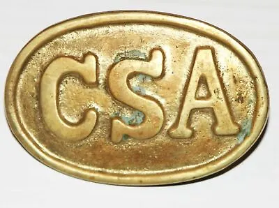 Vintage CSA Confederate Civil War Belt Buckle 1970s Replica Oval Gold • $29.99
