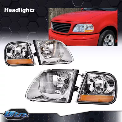 Pair Headlights & Parking Corner Lights Fit For 97-03 Ford F150/99-02 Expedition • $49.90