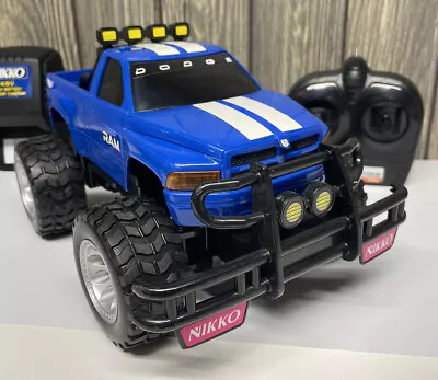 Vintage Nikko Blue Dodge RC Truck With Remote/Charger/Battery HARD TO FIND Clean • $34.99