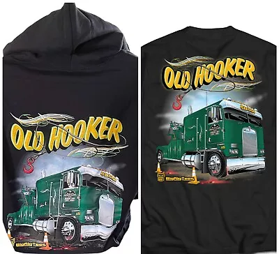 Awesome Big Rig Trucks Graphic  Old Hooker  Trucker T-Shirt & Hoodie • $27.99