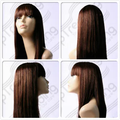 High Heat Resistant Hair Brown Mix Drag Queen Lady Women's Daily Full Wig Uk • £14.99