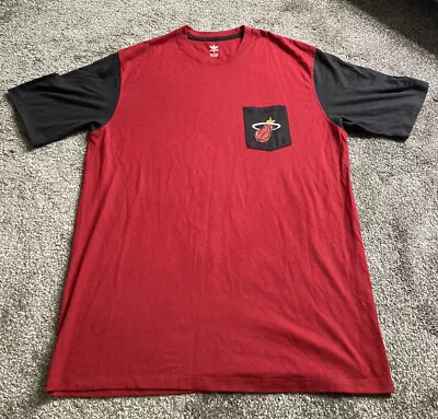 Adidas Climalite Miami Heat Red T Shirt |  NBA Basketball | Size M • £9