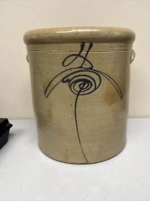 Antique 4 Gallon Salt Glaze Stoneware Crock – Bee Sting Design • $400