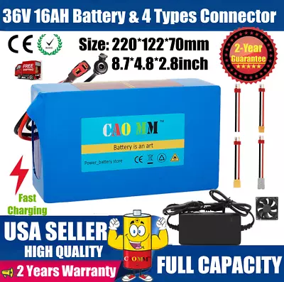 36V 16AH Lithium Ion Battery &5A Charger ≤1000W Ebike Electric Scooter Motor BMS • $157.42