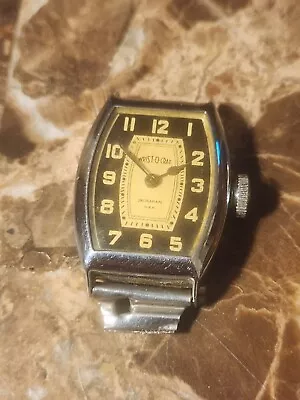 VTG Ingraham Wrist-O-Crat Men's Watch ART Deco Mechanical Wind Up RUNS GREAT • $39.95