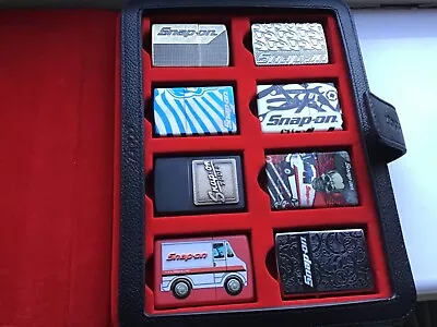 Snap On Zippo Collection And Leather Effect Case.  New And Unused. • £350