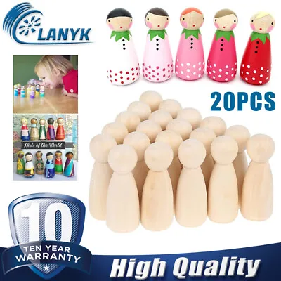 £10.91 • Buy Wooden Peg Doll Bodies Unfinished People Shapes Wooden People Bodies Angel Dolls
