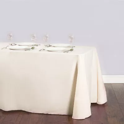 5 Pc Rectangle Tablecloth Table Cover Party Wedding Linen Colors Choose Size  • $28