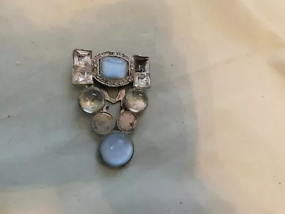 VTG Silver Tone Unusual Dress Clip Needs Stones • $3