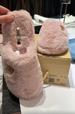 Michael Kors Alexis Closed Toe Sherpa Slides Slipper • $49