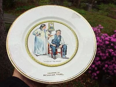 1915-1920 Harker Pottery Plate Souvenir Of Mohawk Trail Mass VOICES OF THE NIGHT • $15