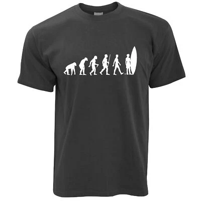 £12.99 • Buy Mens T Shirt Evolution Of A Surfer Dude Surf Waves Cool Beach Surfing Tshirt