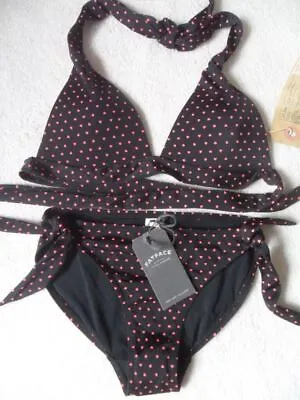 £32.99 • Buy Fat Face Heart Print 1 Size Bigger Push Up Halterneck Side Tie Bikini 6 8 10 12