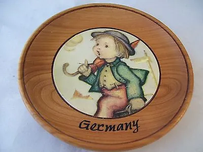 $12.85 • Buy Vintage Original Hummel Print On Wood Display Plaque Plate Boy Umbrella Germany