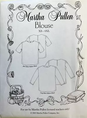 Martha Pullen - Pullover Blouse Pattern Long & Short Sleeve Xs-4xl- Vintage • $15.95