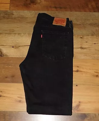 Mens Levi’s 514 Straight Leg Black Denim Jeans Size 36x32 • $14.99