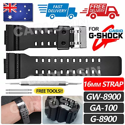 16mm Black Silicone Watch Band Starp Fits For CASI O G Shock G-Shock Series • $6.45