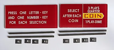 Seeburg R J JL Jukebox Instruction 3 Plays Quarter Glass Set With Gaskets Clips • $32.50