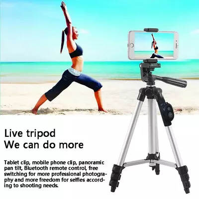 Professional Camera Tripod Stand Mount Remote + Phone Holder For IPhone AU STOCK • $9.59