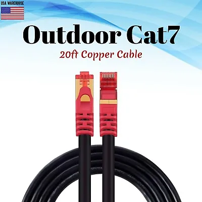 20ft Cat7 S/FTP Network Outdoor Copper Ethernet Cable RJ45 Premade Patch LAN • $13.75