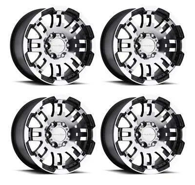 Set 4 17  Vision 375 Warrior Gloss Black Machined Face Wheels 17x8.5 8x170 18mm • $668