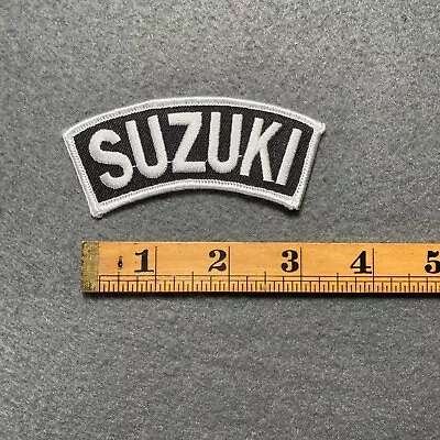$7 • Buy Suzuki Motorcycle White Black Embroidered Patch K9