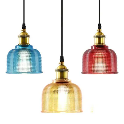 Industrial Bar Glass Pendant Light Shade Chandelier Retro Ceiling Lamp Shade • £13.16