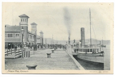 £6 • Buy POSTCARDS-SCOTLAND-GREENOCK-PTD. Princes Pier With 2 Steamers.