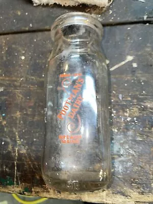 Vintage Milk Bottle FOOTMAN'S DAIRY Brewer Maine • $18