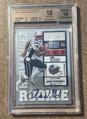 2010 Playoff Contenders Aaron Hernandez Rookie/Auto Card!! • $5000