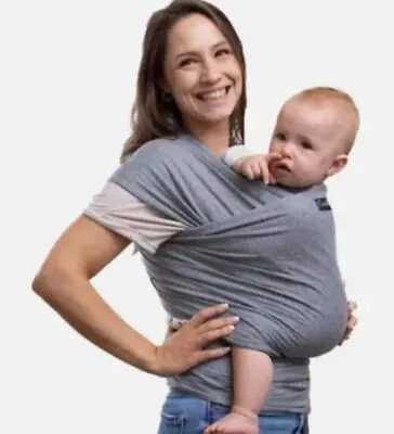CuddleBug Baby Wrap Sling + Carrier - Newborns & Toddlers Up To 36 Lbs - Grey  • £18.50