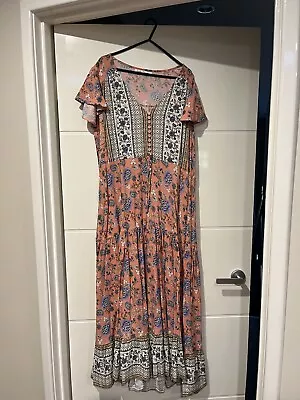 Salty Bright Boho Maxi Dress Size 14 • $45