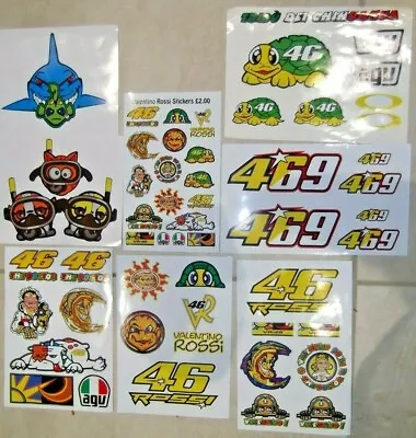 The Doctor VALENTINO ROSSI  Vinyl Waterproof Stickers - All Shown FREE POST • £6.50