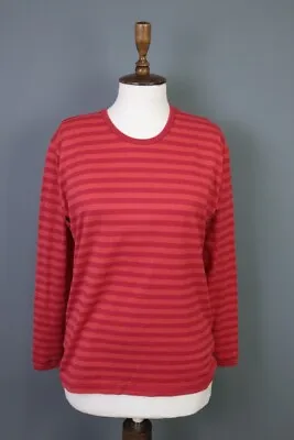 Marimekko Red Striped Long Sleeve Top Blouse Shirt Size M • $19.50