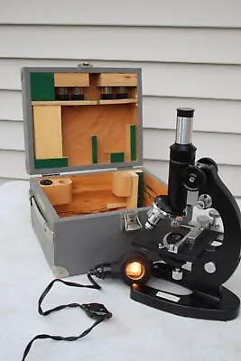 Beck Kassel Vintage Microscope With Case + Light 19667 52041 CBS 10x 6x • $57.97