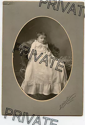 Antique Photo-Cute Baby-Very Long Gown-Harriet Rebecca-Kinkade 9/25-LaBlaul PA • $14.40