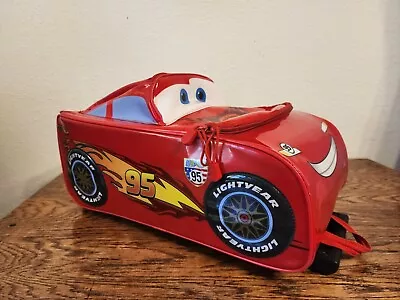 Disney Cars Lightning McQueen Kids Rolling Suitcase Collapsible Handle • $42