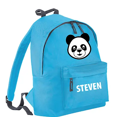 Personalised Panda Bag Backpack Shoulder Kids Children Bag Back To School • £14.69