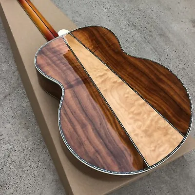 Custom 43 Inch Cherry Red Solid Spruce Acoustic Guitar Abalone Maple Koa Back • $559